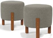 Kit Conjunto 2 Puff Banqueta Decoração Escritório Sala Quarto Retrô Redondo Kit Conjunto 2 Puff Banqueta Decoração Escritório Sala Quarto Retrô Redondo