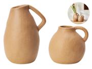 Kit Conjunto 2 Vasos Decorativos De Sala Mesa Chão Ou Estante Decoração Para Casa Ou Escritório