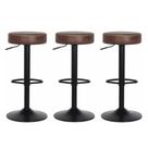 Kit Conjunto 3 Banquetas Americanas Altas Estofadas Para Restaurante Cozinha Balcão Bancada Ilha Luxo Viena Marrom