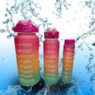 Kit Conjunto 3 Garrafas Água Suco Squeeze DEGRADÊ Motivacional 300ML+900ML+2000ML Antivazamento