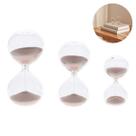 Kit Conjunto 3 Mini Ampulhetas Decorativas Modernas Em Vidro Com Areia Rose 3 5 E 7 Min