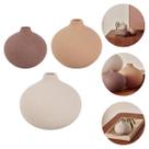 Kit Conjunto 3 Mini Vasos Decorativos Multiuso Para Mesa De Escritório Redondos Em Cerâmica Kit Conjunto 3 Mini Vasos Decorativos Multiuso Para Mesa De Escritório Redondos Em Cerâmica