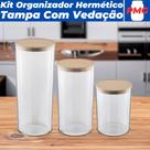 Kit Conjunto 3 Potes Organizadores Herméticos P M G Porta Mantimentos C/ Vedação