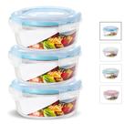 Kit Conjunto 3 Potes Vidro Hermético Tampa Plástico Marmita Mantimentos 950ml
