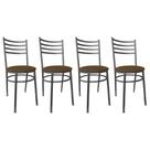Kit Conjunto 4 Cadeiras Para Cozinha Mesa Jantar Bar Lanchonete Restaurante Preta Estofado Marrom Kit Conjunto 4 Cadeiras Para Cozinha Mesa Jantar Bar Lanchonete Restaurante Preta Estofado Marrom
