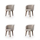 Kit Conjunto 4 Cadeiras Para Sala de Jantar, Estar e Escritório em Madeira Maciça