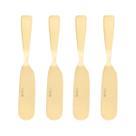 Kit Conjunto 4 Espátulas Gourmet Aço Inox Dourado Pequenas Patê Manteiga Geleia Requeijão Cream Cheese Mesa Posta Café da Manhã