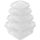 Kit Conjunto 4 Potes Viena Jaguar 230 390 690 1200ml para Alimentos Transparente
