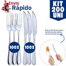 Kit Conjunto 400 Unidades Talheres Inox 200 Garfos, 200 Facas Premium