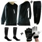 Kit Conjunto 4x1 Calca Goleiro fair pto Infantil - Playfair