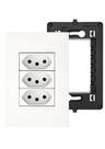 Kit Conjunto 4x2 Tomada Tripla 10A Pial Plus+(mais) Legrand