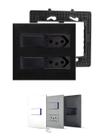Kit Conjunto 4x4 Tomada+ Interruptor Duplos Pial Plus+ Preto
