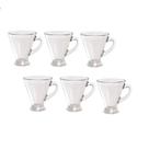 Kit conjunto 6 caneca conica xicara de vidro para fe cha capuppucino cafe expresso mini 110ml - GIMP