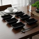 Kit Conjunto 6 Molheiras Para Shoyu Retangulares Em Melamina Culinária Japonesa Chinesa Asiática