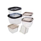 Kit Conjunto 6 Potes Plasútil Linha Conect Com Tampa Modular Organizadores para Despensa Mantimentos