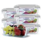 Kit Conjunto 6 Potes Vidro Hermético Tampa Plástico Marmita Mantimentos 370ml