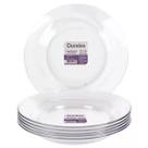 Kit Conjunto 6 Pratos Fundo Astral Redondo Duralex Vidro Transparente