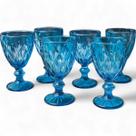 Kit Conjunto 6 Taças de Vidro 330ml Milbani Mesa Posta Elegante Decorativas Agua Sucos Drinks Resistente