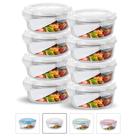 Kit Conjunto 8 Potes Vidro Hermético Redondo Marmita Mantimentos 950ml