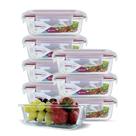 Kit Conjunto 8 Potes Vidro Hermético Tampa Plástico Marmita Mantimentos 370ml Kit Conjunto 8 Potes Vidro Hermético Tampa Plástico Marmita Mantimentos 370ml