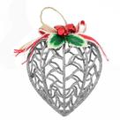 Kit Conjunto 9 Peças Decoração Enfeite Bola Coração árvore Natal Prata Glitter Natalina 11,5cm Kit Conjunto 9 Peças Decoração Enfeite Bola Coração árvore Natal Prata Glitter Natalina 11,5cm