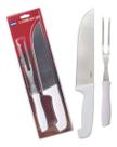 Kit Conjunto Assador Churrasco 2 Peças Faca Garfo Mor