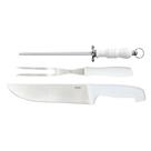 Kit Conjunto Assador Churrasco 3 Faca Garfo Chaira Mor 3310