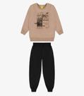 Kit Conjunto Blusão Com Calça Rovi Kids Marrom