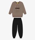 Kit Conjunto Blusão Com Calça Rovi Kids Marrom