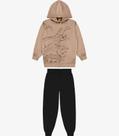 Kit Conjunto Blusão Com Capuz E Calça Rovi Kids Marrom