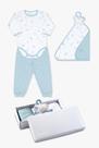 Kit conjunto body e naninha azul lar doce mar bebê P - Dedeka