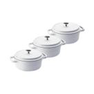 Kit Conjunto Caçarola Hercules Revestimento Ceramico Indução Branca 3L + 3L + 3L Kit Conjunto Caçarola Hercules Revestimento Ceramico Indução Branca 3L + 3L + 3L