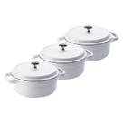 Kit Conjunto Caçarola Hercules Revestimento Ceramico Indução Branca 4,3L + 4,3L + 4,3L Kit Conjunto Caçarola Hercules Revestimento Ceramico Indução Branca 4,3L + 4,3L + 4,3L