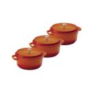 Kit Conjunto Caçarola Hercules Revestimento Ceramico Indução Laranja 3L + 3L + 3L Kit Conjunto Caçarola Hercules Revestimento Ceramico Indução Laranja 3L + 3L + 3L