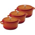 Kit Conjunto Caçarola Hercules Revestimento Ceramico Indução Laranja 6,8L + 6,8L + 6,8L Kit Conjunto Caçarola Hercules Revestimento Ceramico Indução Laranja 6,8L + 6,8L + 6,8L