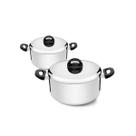 Kit Conjunto Caçarola Nigro Criativa Polida Alumínio Revestimento 1,6L + 3L Kit Conjunto Caçarola Nigro Criativa Polida Alumínio Revestimento 1,6L + 3L