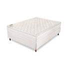 Kit Conjunto Cama Box Casal Colchão Espuma D33 Royal Saúde Pillow Top Bege + Base Sommier Bege 24 cm pés de madeira 138x188x61