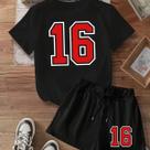 Kit Conjunto Camiseta Shorts Feminino 16 Esporte Academia Treino Leve Blusinha e Short