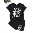 Kit Conjunto Camiseta Shorts Feminino It Is What It Is Academia Treino Leve Blusinha e Short Kit Conjunto Camiseta Shorts Feminino It Is What It Is Academia Treino Leve Blusinha e Short