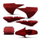 Kit Conjunto Carenagem de Plástico 3 Peças Titan 150 2006 a 2008 Job 2007 Vermelho Guarau Pro Tork 003-5002