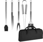 Kit Conjunto Churrasco 5 Peças Inox com Maleta - Kehome