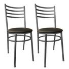 Kit Conjunto Com 2 Cadeiras Para Cozinha Mesa Jantar Bar Lanchonete Restaurante Estofado Preta Kit Conjunto Com 2 Cadeiras Para Cozinha Mesa Jantar Bar Lanchonete Restaurante Estofado Preta