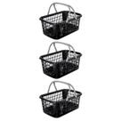 Kit Conjunto Com 3 Cestos Com Alça Organizador Prático De 9 Litros Com Design Empilhável Multiuso