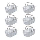 Kit Conjunto Com 6 Cestinha Cestos Compacto Estiloso Versátil Organizador De Ambientes Com Alça Multiuso