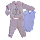 Kit Conjunto Completo Pagão Recém Nascido Body Balanço Urso