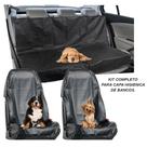 KIT CONJUNTO COMPLETO PRETO BANCOS DIANTEIRO E TRASEIRO Capa PROTETORA PET de Assento CARRO AUTOMOT