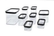 Kit Conjunto Cozinha 8 Potes Herméticos de Acrílico para Mantimentos - Preto