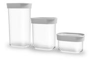 Kit Conjunto De 03 Potes Herméticos Mantimentos Acrílico 60