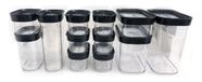 Kit Conjunto De 12 Potes Herméticos Mantimentos E Temperos