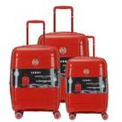 Kit conjunto de malas de viagens 3 peças rodas duplas sammy - VERMELHO